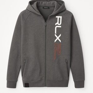 RLX Ralph Lauren Hoodie XL | Heather Gray Zip-Up | Techwear Fit